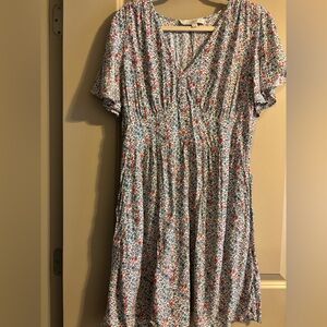 LOFT Multicolor Floral Mini Dress